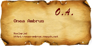 Onea Ambrus névjegykártya